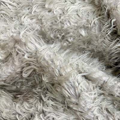 Eden LIGHT GREY WAVY Curly Shaggy Long Pile Soft Faux Fur Fabric for Fursuit, Cosplay Costume, Photo Prop, Trim, Throw Pillow, Crafts