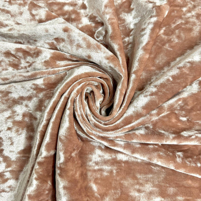 Samantha MAUVE BLUSH Polyester Stretch Crushed Velvet Fabric by the Yard for Bows, Topknot, Head Wraps, Scrunchies, Clothes, Crafts