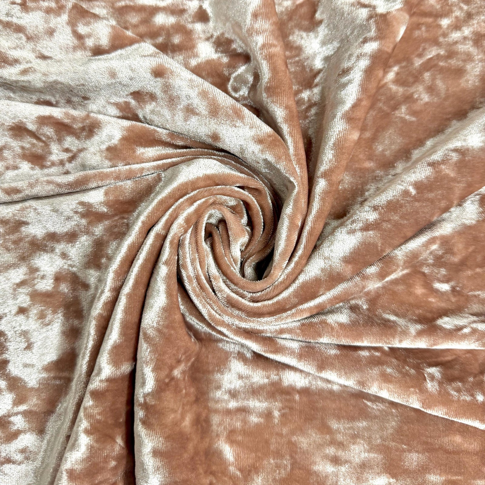 Samantha MAUVE BLUSH Polyester Stretch Crushed Velvet Fabric by the Yard for Bows, Topknot, Head Wraps, Scrunchies, Clothes, Crafts