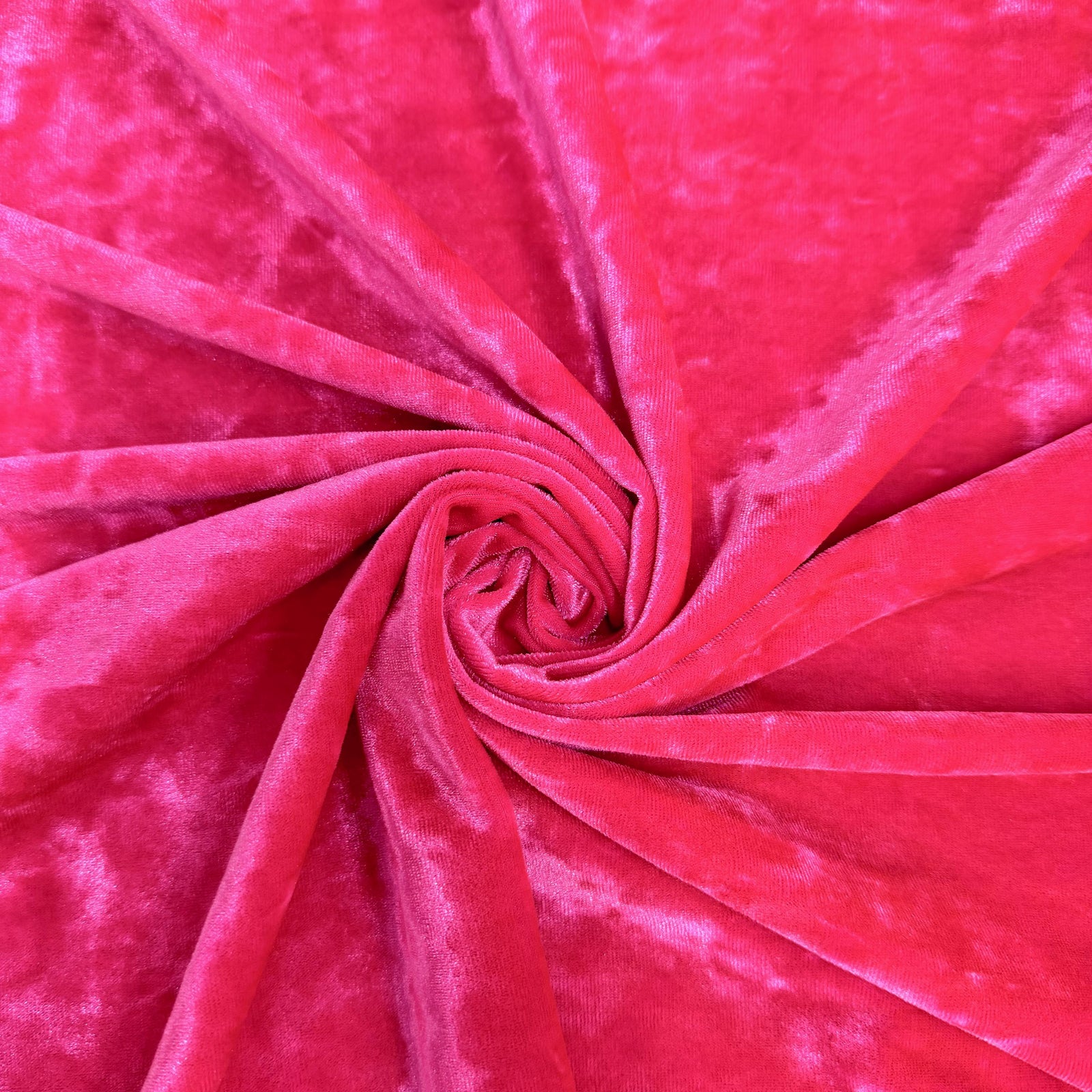 Samantha HOT PINK Polyester Stretch Crushed Velvet Fabric by the Yard for Bows, Topknot. Headwraps, Scrunchies, Clothes, Costumes, Crafts