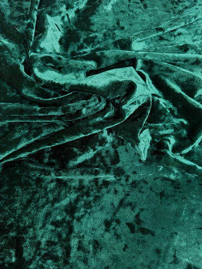 Samantha DARK HUNTER GREEN Polyester Stretch Crushed Velvet Fabric by the Yard for Bows, Topknot, Head Wraps, Scrunchies, Clothes, Crafts