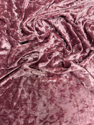 Samantha MAUVE Polyester Stretch Crushed Velvet Fabric by the Yard for Bows, Topknot, Head Wraps, Scrunchies, Clothes, Crafts