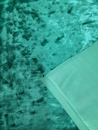 Samantha JADE GREEN Polyester Stretch Crushed Velvet Fabric by the Yard for Bows, Topknot, Head Wraps, Scrunchies, Clothes, Crafts