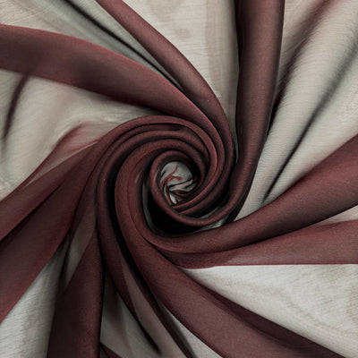 Jolene DARK BURGUNDY Polyester Two-Tone Chiffon Fabric by the Yard - 10135