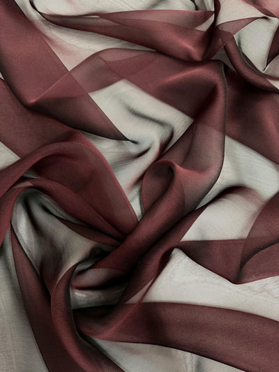 Jolene DARK BURGUNDY Polyester Two-Tone Chiffon Fabric by the Yard - 10135
