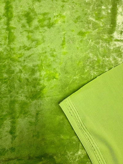 Samantha LIME GREEN Polyester Stretch Crushed Velvet Fabric by the Yard for Bows, Topknot. Headwraps, Clothes, Costumes, Crafts