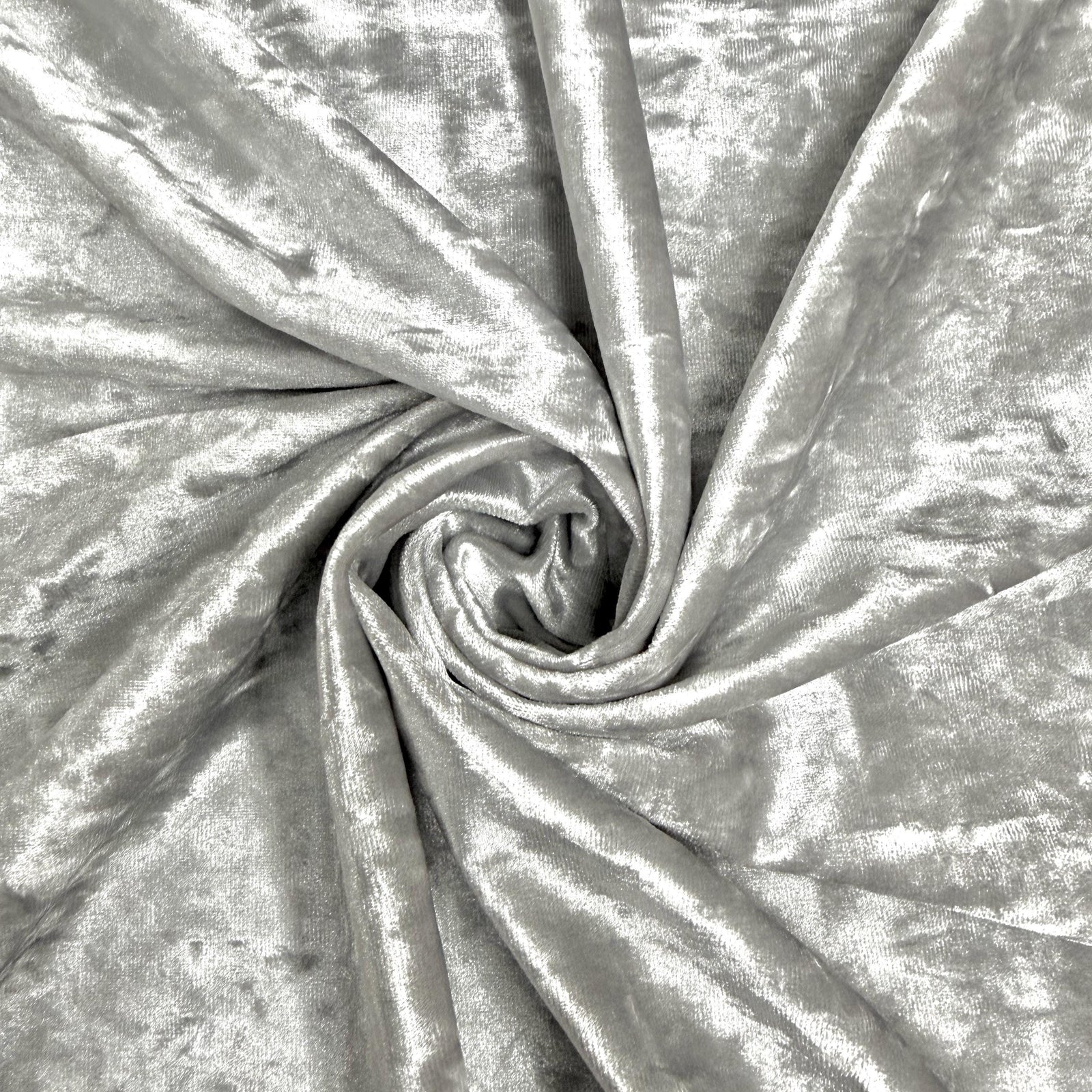 Samantha SILVER Polyester Stretch Crushed Velvet Fabric by the Yard for Bows, Topknot. Headwraps, Scrunchies, Clothes, Costumes, Crafts