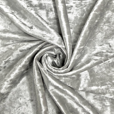 Samantha SILVER Polyester Stretch Crushed Velvet Fabric by the Yard for Bows, Topknot. Headwraps, Scrunchies, Clothes, Costumes, Crafts