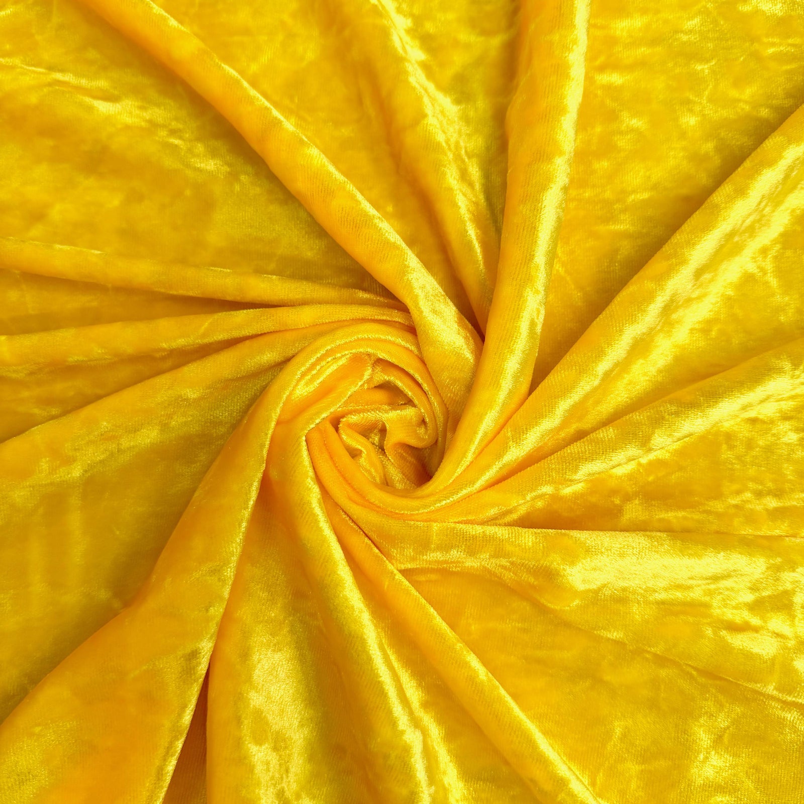 Samantha YELLOW Polyester Stretch Crushed Velvet Fabric by the Yard for Bows, Topknot, Head Wraps, Scrunchies, Clothes, Crafts