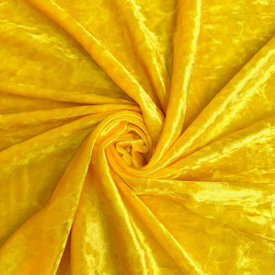 Samantha YELLOW Polyester Stretch Crushed Velvet Fabric by the Yard for Bows, Topknot, Head Wraps, Scrunchies, Clothes, Crafts