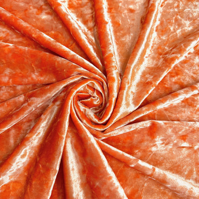 Samantha ORANGE Polyester Stretch Crushed Velvet Fabric by the Yard for Bows, Topknot, Head Wraps, Scrunchies, Clothes, Crafts