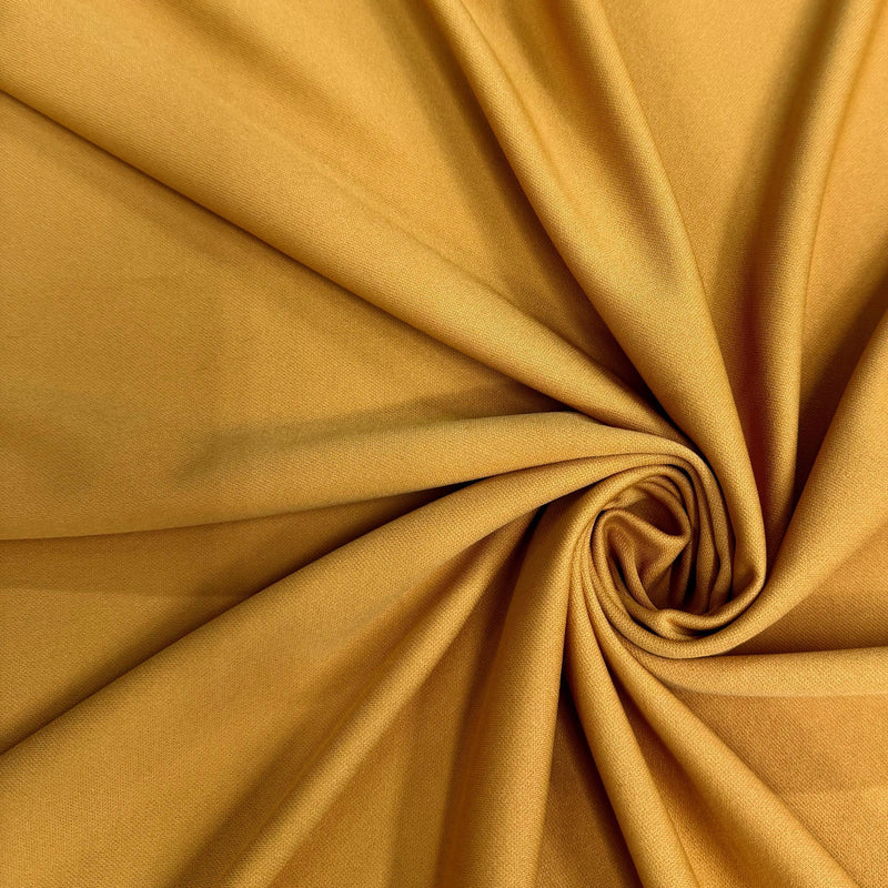 Evie MUSTARD GOLD Polyester (Not Neoprene) Scuba Double Knit Fabric by the Yard - 10021