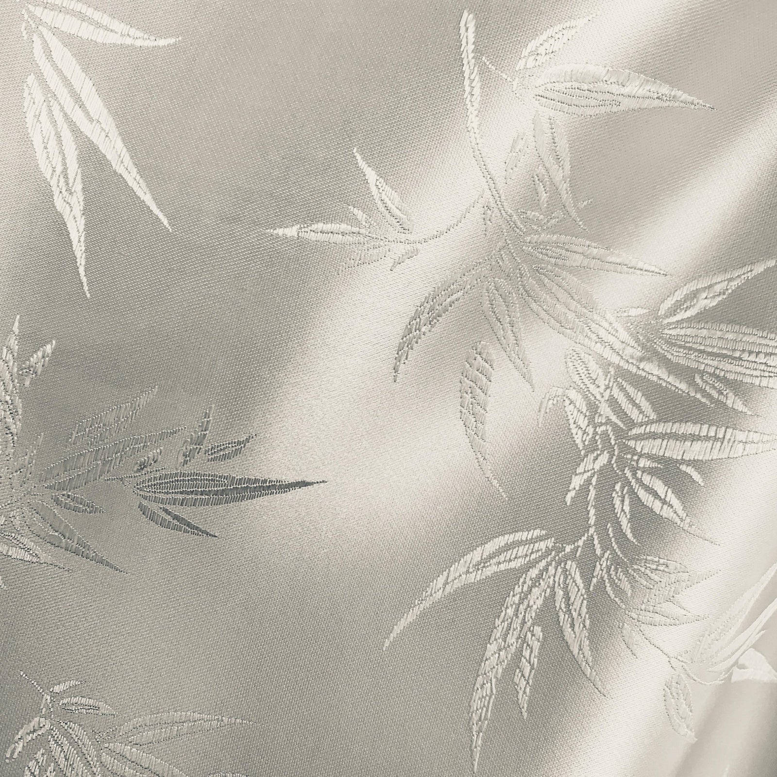 Alondra IVORY Leaves Brocade Chinese Satin Fabric by the Yard - 10095