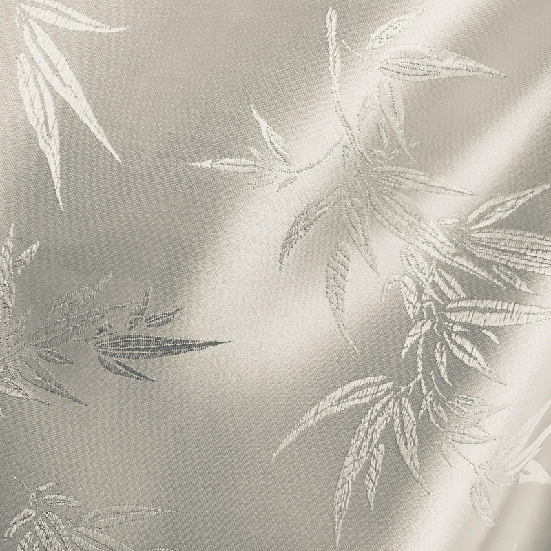 Alondra IVORY Leaves Brocade Chinese Satin Fabric by the Yard - 10095