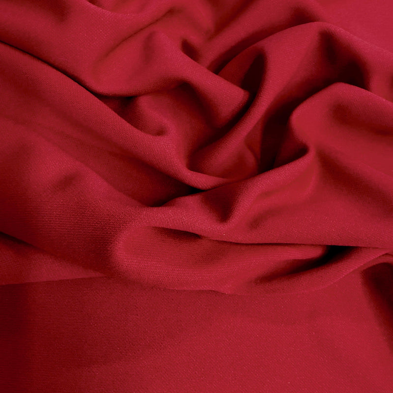 Evie RED Polyester (Not Neoprene) Scuba Double Knit Fabric by the Yard - 10021
