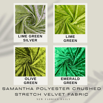 Samantha Polyester Crushed Stretch Velvet Fabric by the Yard for Bows, Top Knots, Head Wraps, Scrunchies, Clothes, Costumes, Crafts