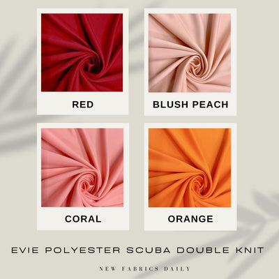 Evie Polyester (Not Neoprene) Scuba Double Knit Fabric by the Yard