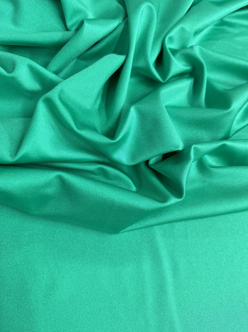 Elle AQUA GREEN Nylon Spandex Stretch Shiny Tricot Medium Weight Fabric for Apparel, Swimwear, Activewear, Sportswear, Costumes, Crafts