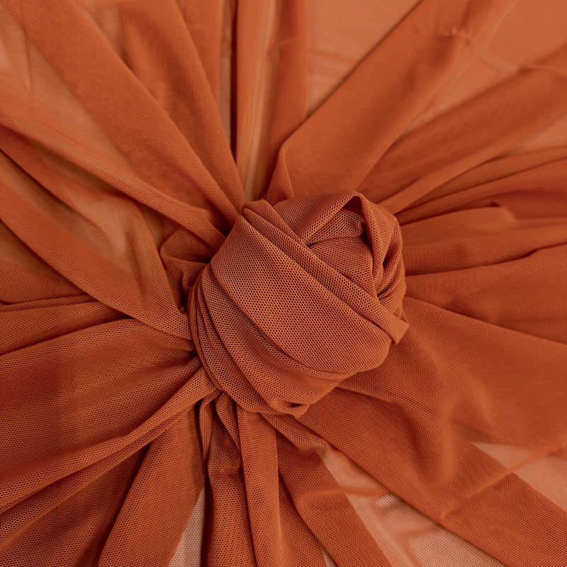 Dorothea BURNT ORANGE Power Mesh Nylon Spandex Fabric by the Yard
