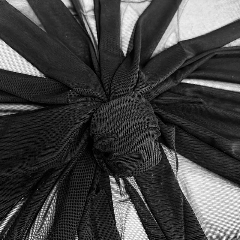 Dorothea BLACK Power Mesh Nylon Spandex Fabric by the Yard