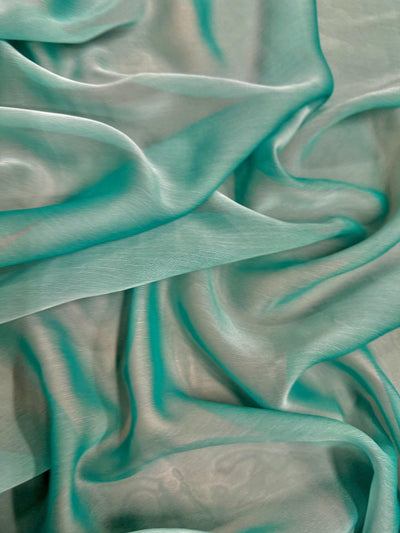 Jolene SEAFOAM AQUA Polyester Two-Tone Chiffon Fabric by the Yard - 10135