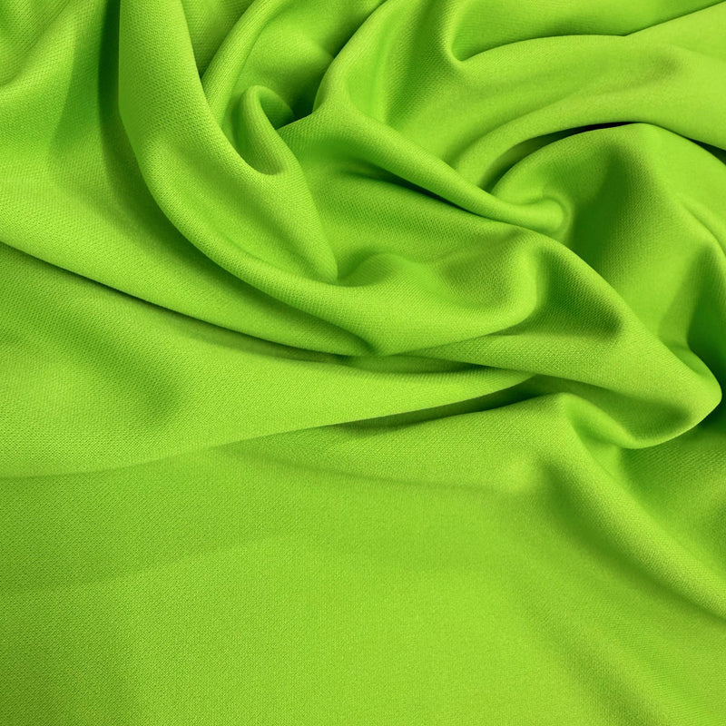 Evie LIME GREEN Polyester (Not Neoprene) Scuba Double Knit Fabric by the Yard - 10021