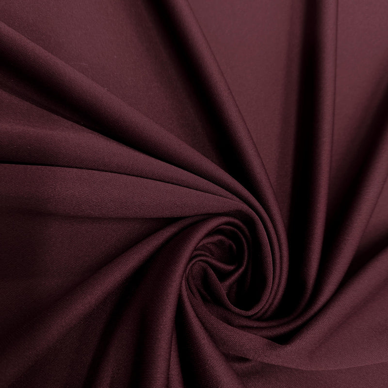 Evie BURGUNDY Polyester (Not Neoprene) Scuba Double Knit Fabric by the Yard - 10021