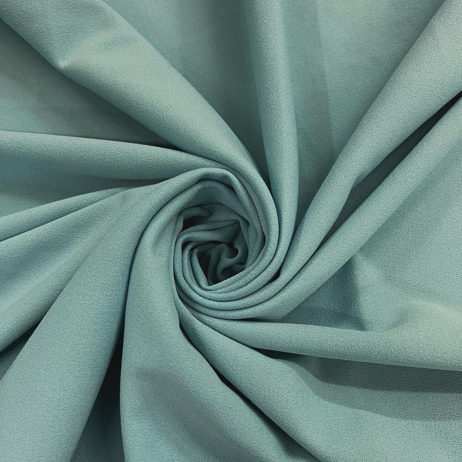 Chey BLUE SAGE Stretch Crepe Scuba Techno Knit Polyester Spandex Fabric for Bows, Top Knots, Head Wraps, Clothes, Costumes, Crafts