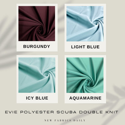 Evie Polyester (Not Neoprene) Scuba Double Knit Fabric by the Yard