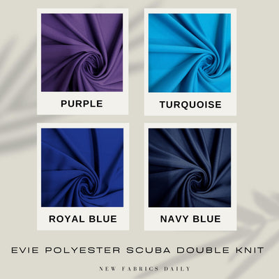 Evie Polyester (Not Neoprene) Scuba Double Knit Fabric by the Yard