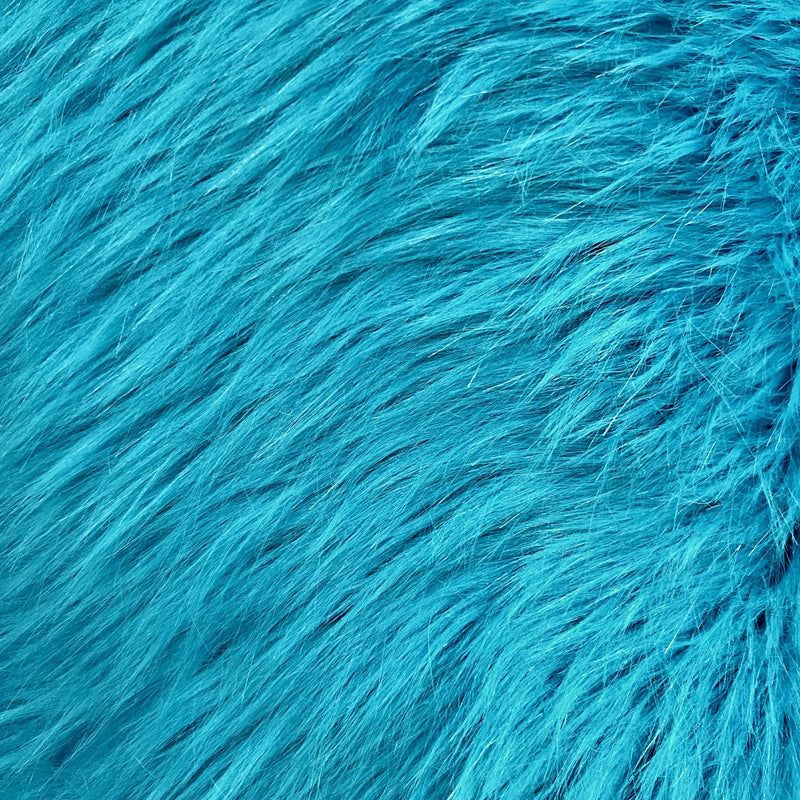 Eden TURQUOISE Shaggy Long Pile Soft Faux Fur Fabric for Fursuit, Cosplay Costume, Photo Prop, Trim, Throw Pillow, Crafts