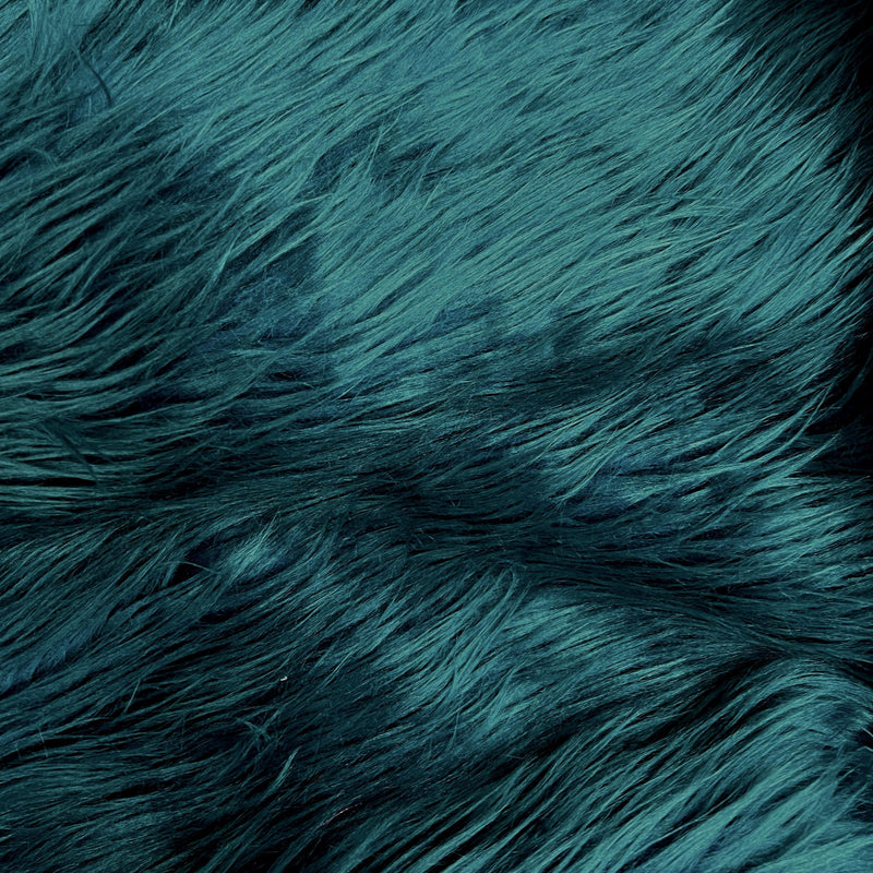 Eden DARK TURQUOISE-B Shaggy Long Pile Soft Faux Fur Fabric for Fursuit, Cosplay Costume, Photo Prop, Trim, Throw Pillow, Crafts