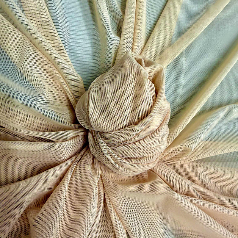 Dorothea BEIGE Power Mesh Nylon Spandex Fabric by the Yard
