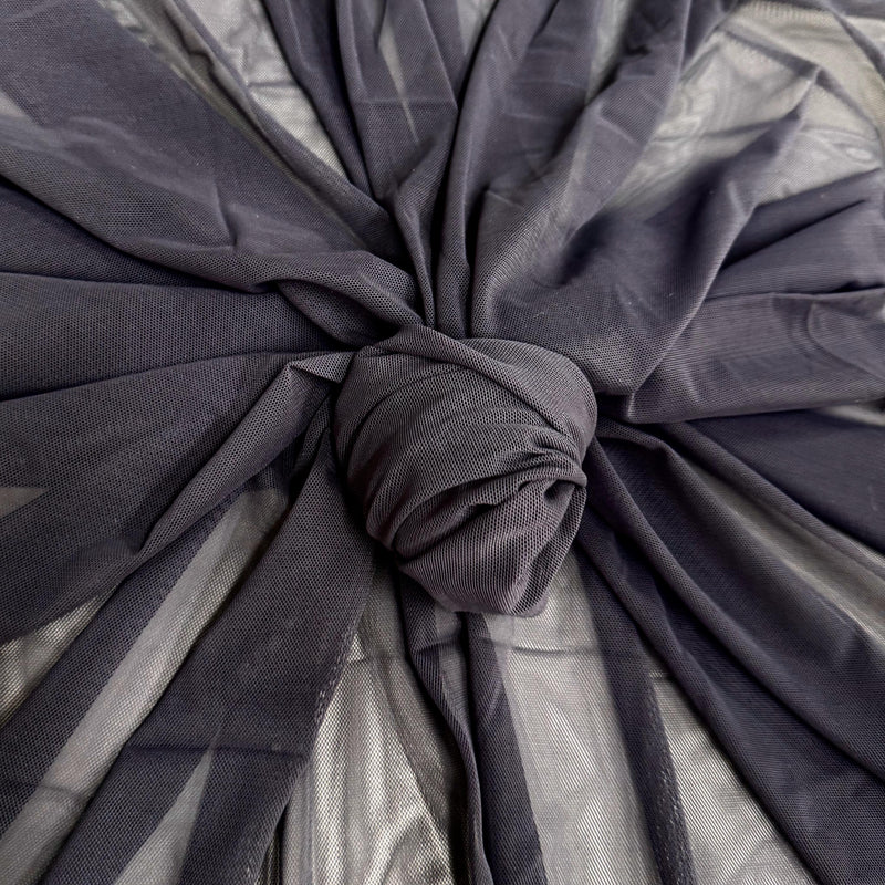 Dorothea CHARCOAL GREY Power Mesh Nylon Spandex Fabric by the Yard