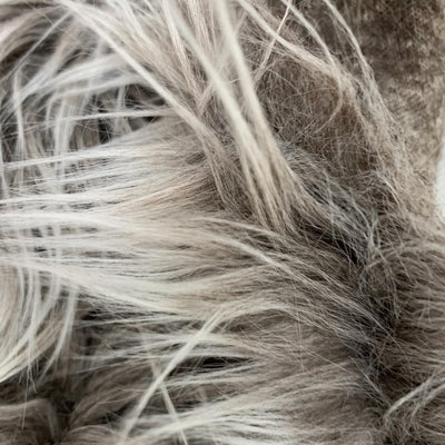 Bethany TAUPE BROWN Frost 2 Inch Mongolian Long Pile Soft Faux Fur Fabric for Fursuit, Cosplay Costume, Photo Prop, Trim, Pillow, Crafts