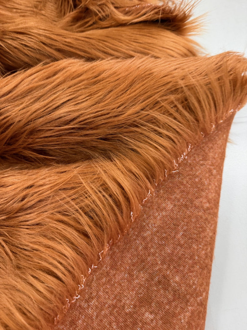 Eden DARK RUST Shaggy Long Pile Soft Faux Fur Fabric for Fursuit, Cosplay Costume, Photo Prop, Trim, Throw Pillow, Crafts