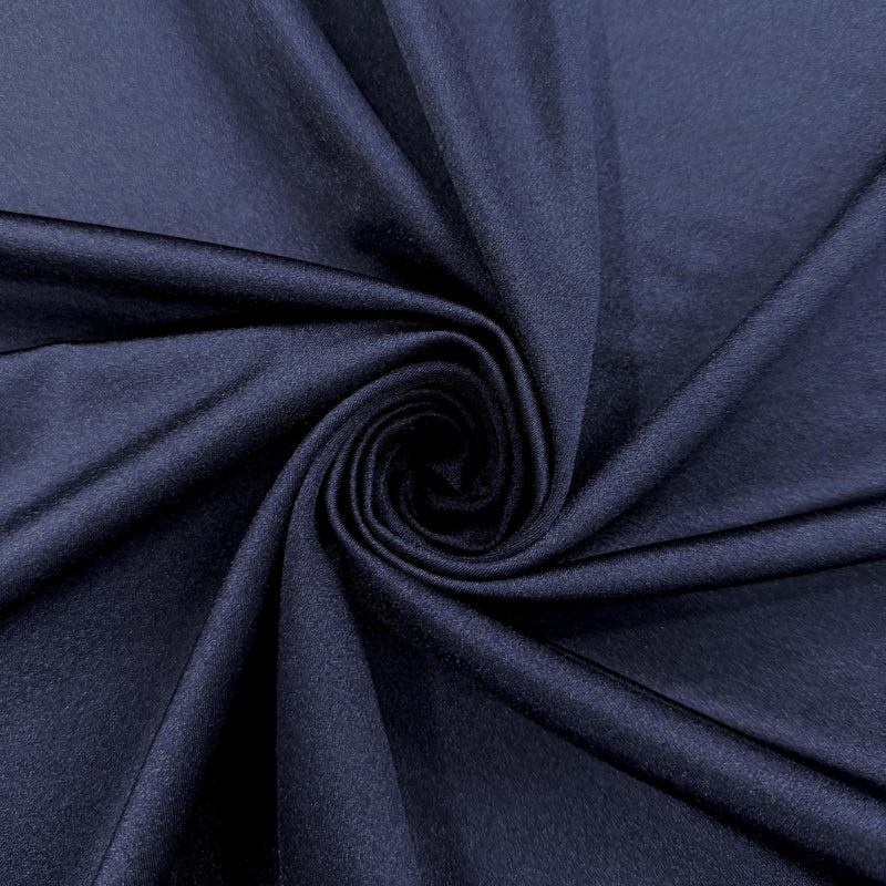 Elle NAVY BLUE Nylon Spandex Stretch Shiny Tricot Medium Weight Fabric for Apparel, Swimwear, Activewear, Sportswear, Costumes, Crafts