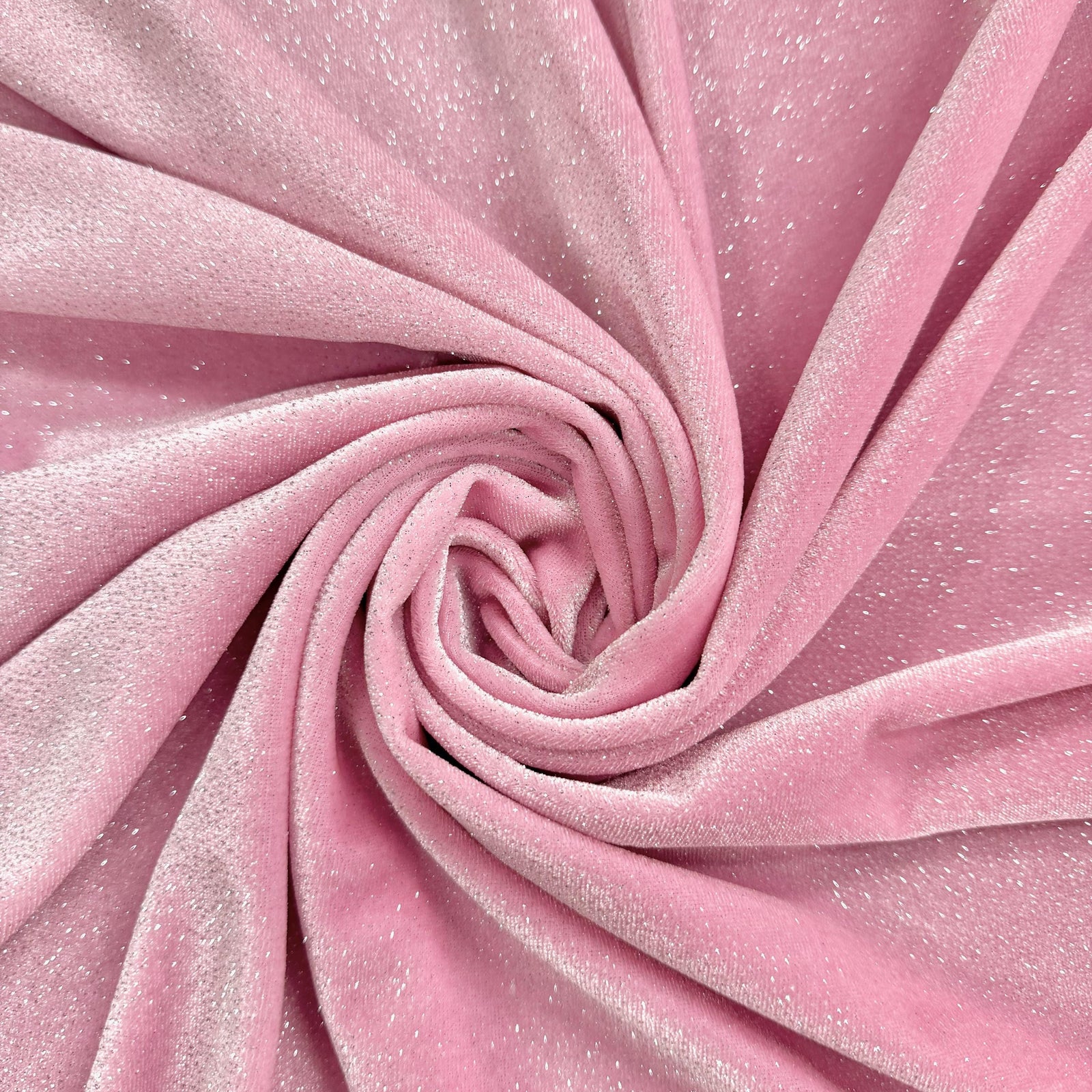 Nova PINK Polyester Spandex Stretch Glitter Velvet Fabric for Bows, Top Knots, Scrunchies, Clothes, Costumes, Crafts
