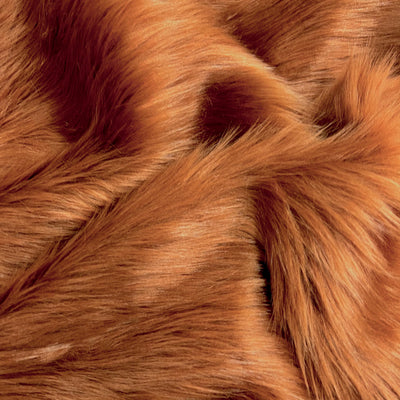 Sasha DARK RUST Long Pile Soft Luxury Faux Fur Fabric Fursuit, Cosplay Costume, Photo Prop, Trim, Throw Pillow, Crafts