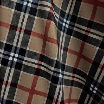 Clementine Plaid Printed Polyester Spandex 4-way Stretch Medium Weight Fabric for Apparel, Swimwear, Activewear, Costumes, Crafts