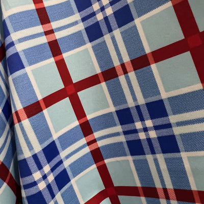 Clementine Plaid Printed Polyester Spandex 4-way Stretch Medium Weight Fabric for Apparel, Swimwear, Activewear, Costumes, Crafts