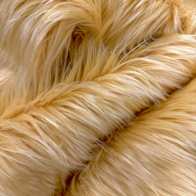 Eden LIGHT CAMEL Shaggy Long Pile Soft Faux Fur Fabric for Fursuit, Cosplay Costume, Photo Prop, Trim, Throw Pillow, Crafts