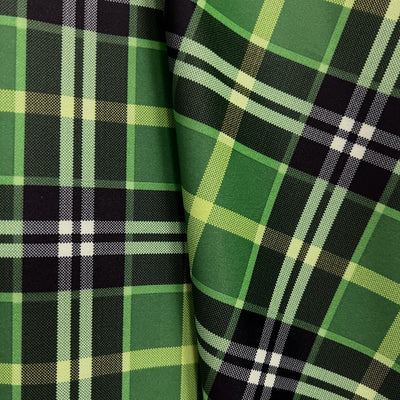Clementine Plaid Printed Polyester Spandex 4-way Stretch Medium Weight Fabric for Apparel, Swimwear, Activewear, Costumes, Crafts