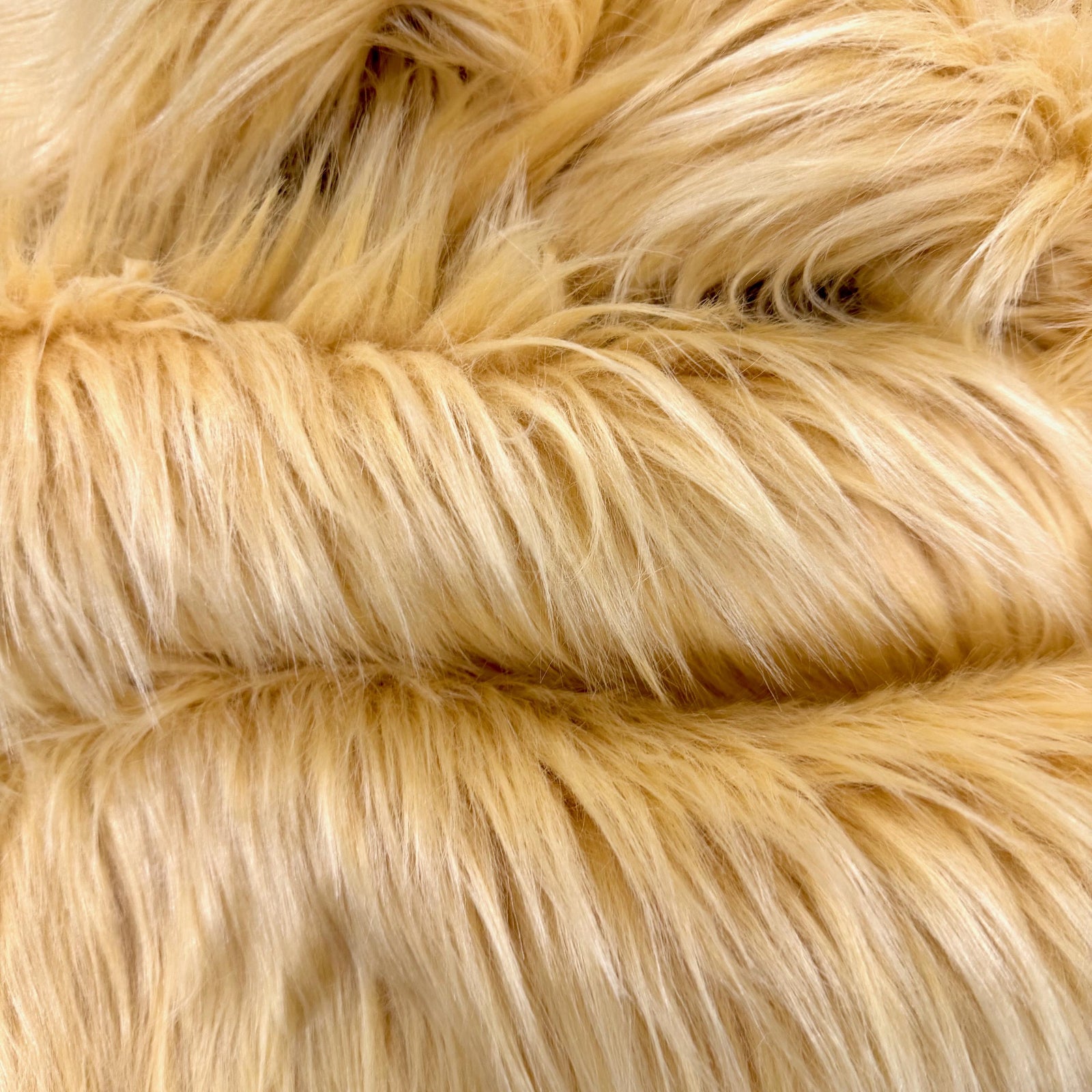 Eden LIGHT CAMEL Shaggy Long Pile Soft Faux Fur Fabric for Fursuit, Cosplay Costume, Photo Prop, Trim, Throw Pillow, Crafts