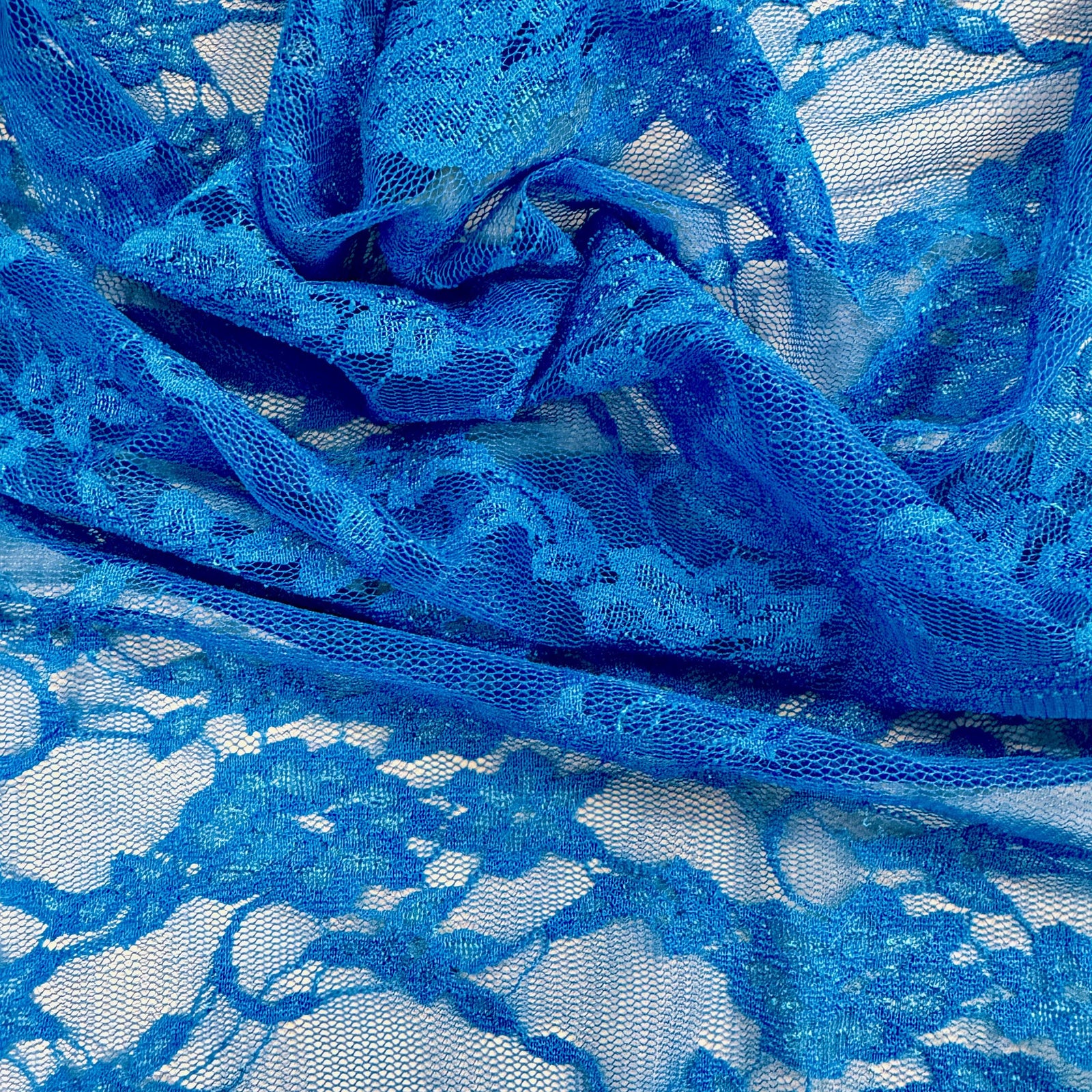 Emily ROYAL BLUE Floral Nylon 4-way Stretch Spandex Lace Fabric