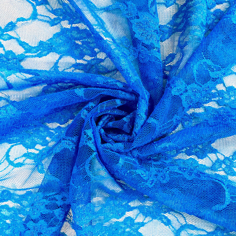 Emily ROYAL BLUE Floral Nylon 4-way Stretch Spandex Lace Fabric