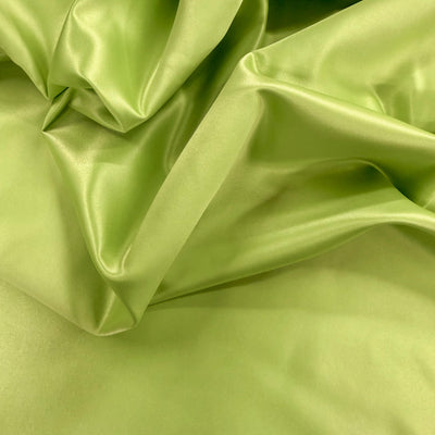 Audrey LIME GREEN Polyester Dull Satin | Matte Satin Fabric for Gowns, Dresses, Skirts, Curtains, Costumes, Home Decor, Crafts, etc.
