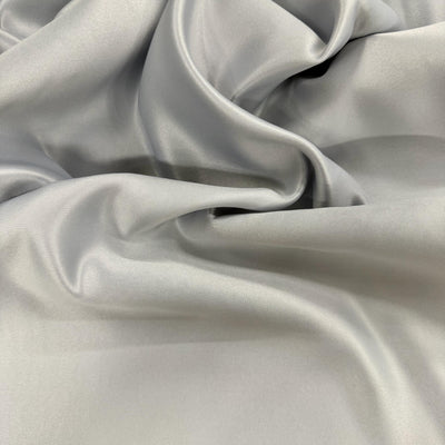 Audrey SILVER Polyester Dull Satin | Matte Satin Fabric for Gowns, Dresses, Skirts, Curtains, Costumes, Home Decor, Crafts, etc.
