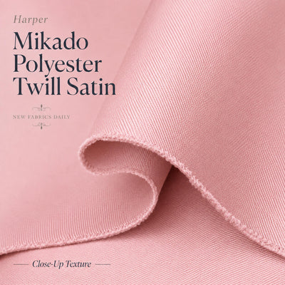 Harper MIKADO Polyester Twill Satin Fabric for Dresses, Skirts, Gowns, Wedding Dresses, Costumes