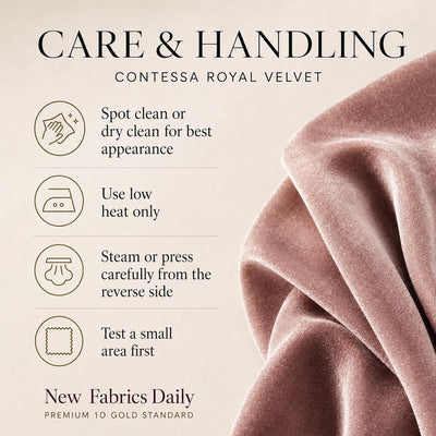 Contessa Plush Non-Stretch Velvet Fabric for Apparel, Costumes, Curtains, Chair/Throw Pillow Cover, Crafts
